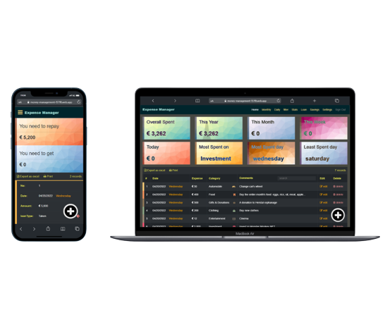 Money management on devices